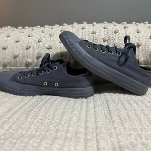 Converse Gray Blue Canvas Sneakers with Gold Details